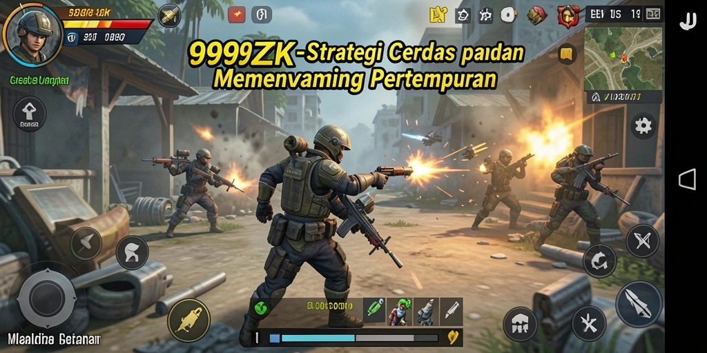 Tampilan gameplay strategis dari 999ZK yang seru dan mendebarkan.