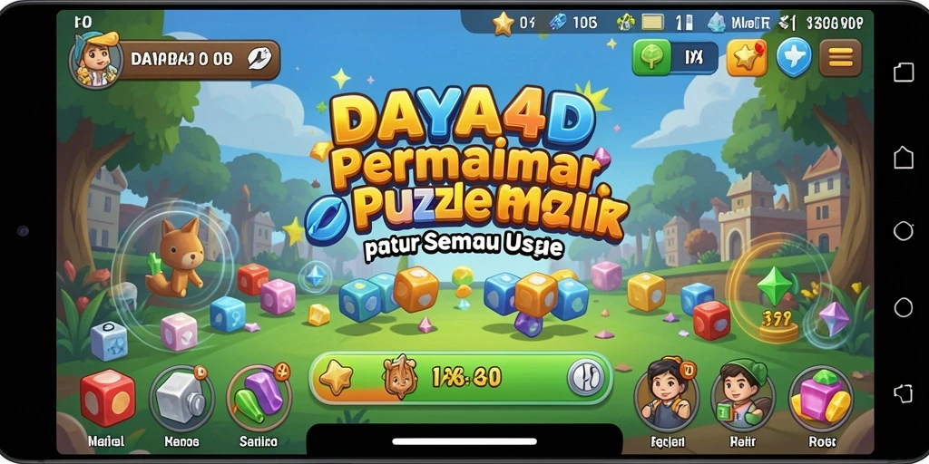 Tangkapan layar dari gameplay DAYA4D yang menampilkan tantangan Puzzle.