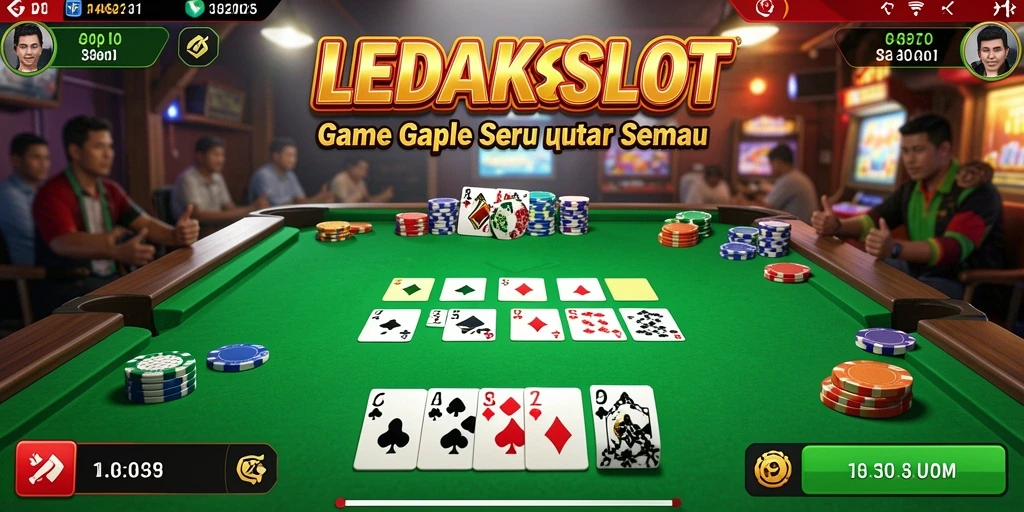 Tampilan gameplay LEDAKSLOT yang menarik dengan fitur Gaple.