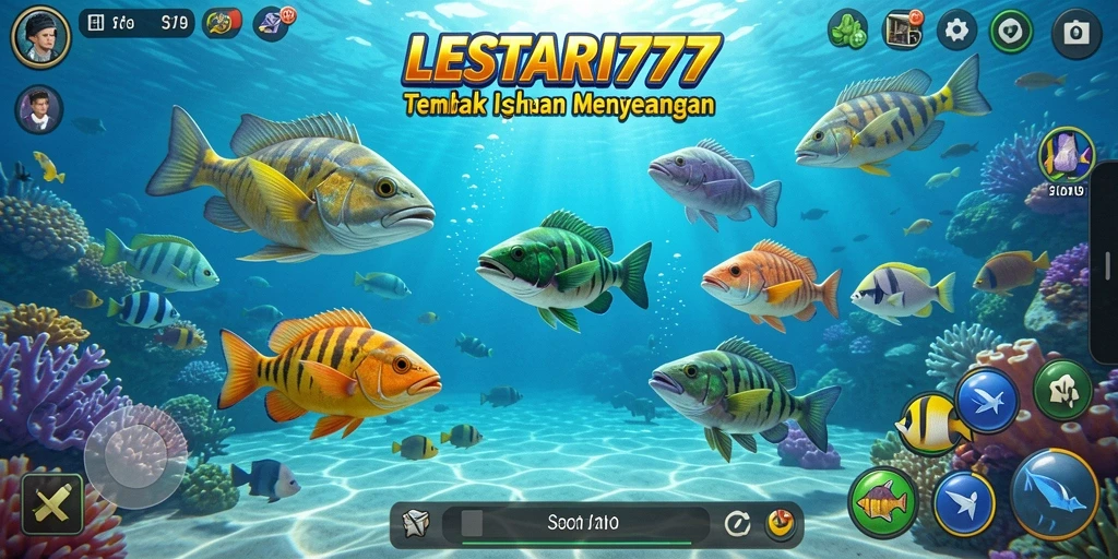 Gameplay menarik dalam LESTARI777 saat menangkap ikan.