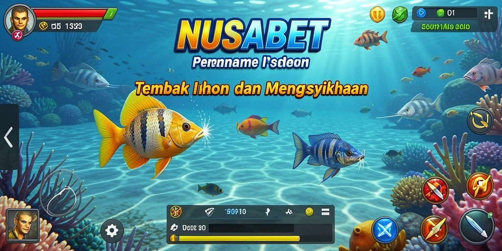 Tampilan menarik dari gameplay Tembak Ikan NUSABET yang mendebarkan.