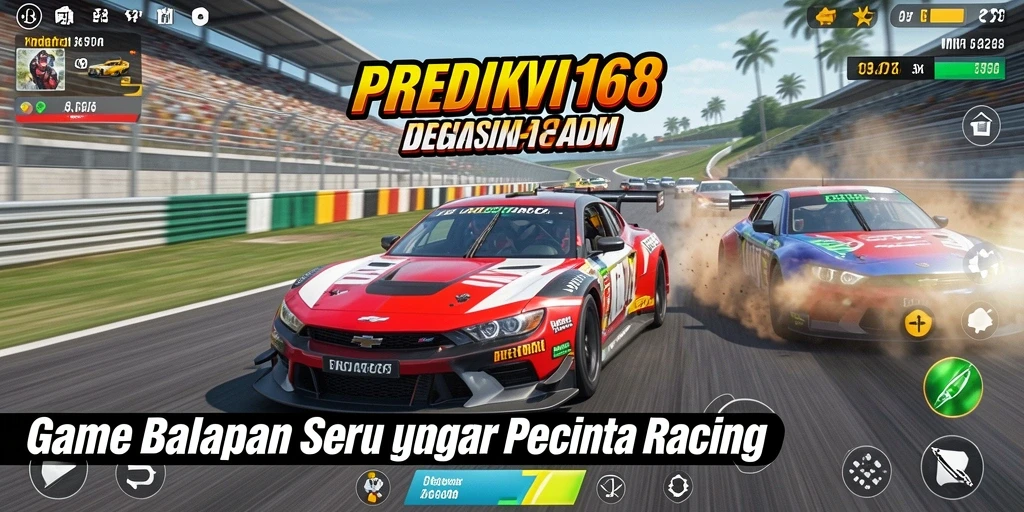 Gameplay mendebarkan dari PREDIKSI168 saat balapan di trek.