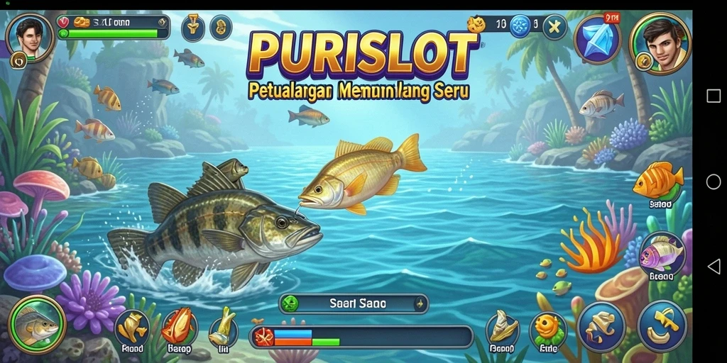 Tampilan main di <strong>PURISLOT</strong> dengan pemandangan laut yang indah dan ikan beragam.