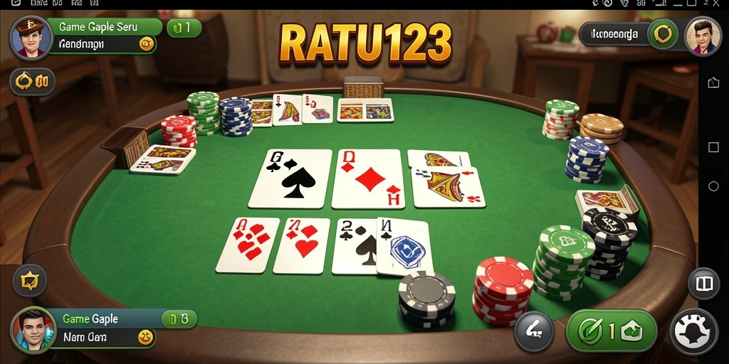 Tampilan gameplay seru dalam permainan Gaple RATU123.