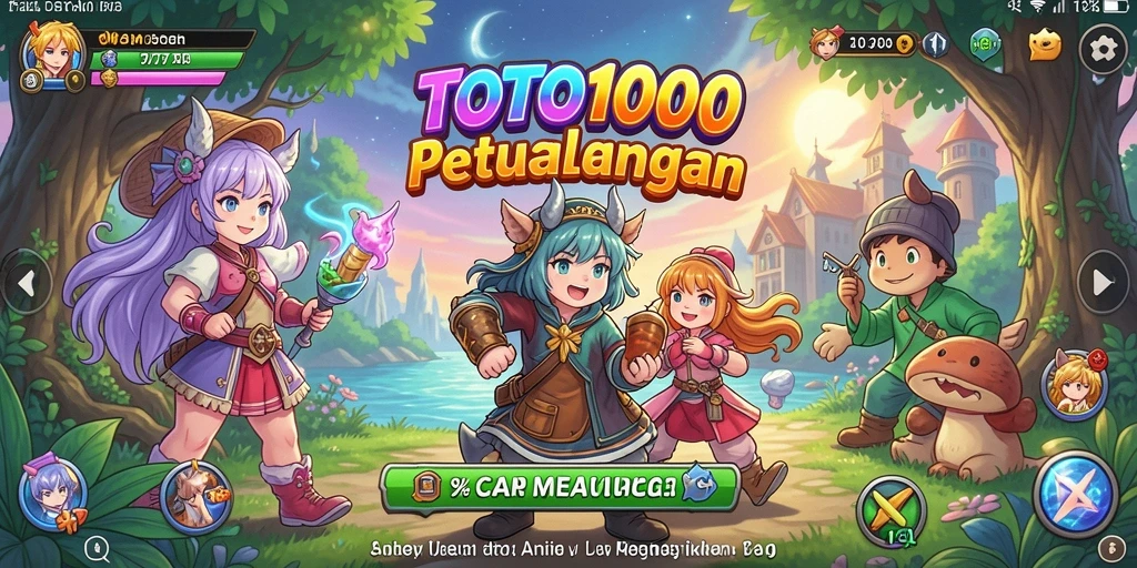 Screenshot TOTO1000 yang menunjukkan aksi karakter dalam permainan Anime.