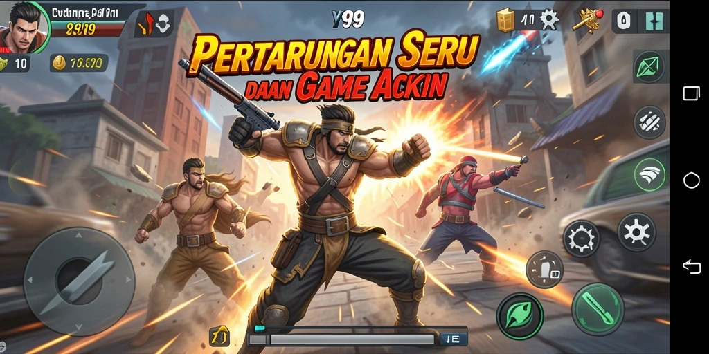 Screenshot gameplay Y89 menampilkan pertarungan seru dan karakter yang menantang.
