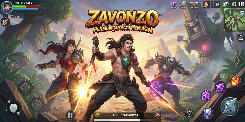 Screenshot ZAVONZO menampilkan aksi intense dalam gameplay yang mendebarkan.